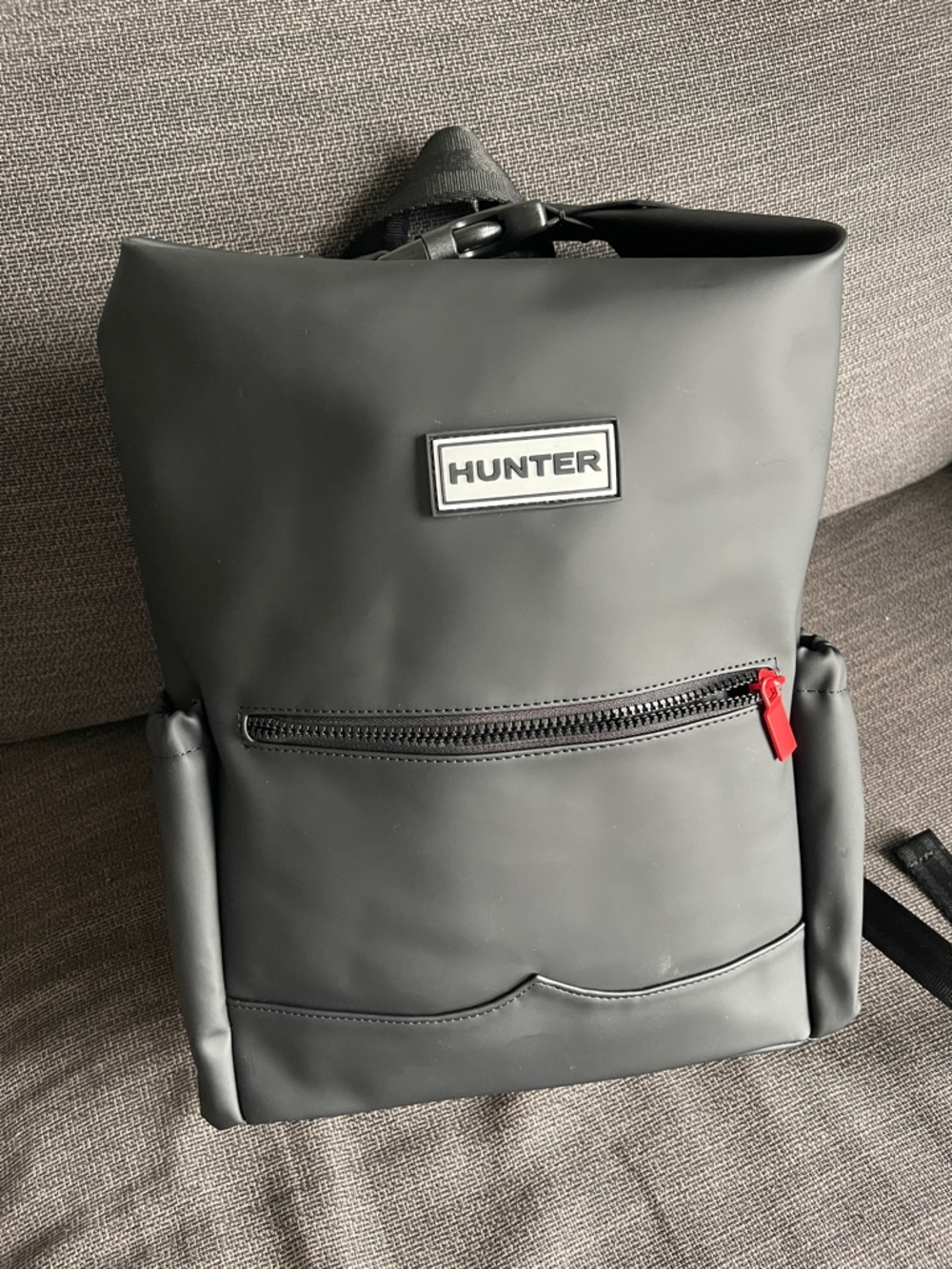 NWT Hunter Black Backpack with Red Zipper